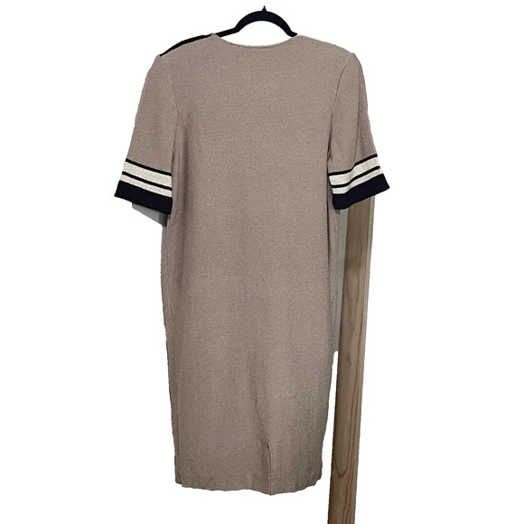 Steve Fabrikant Dress Large Wool Blend Knit Sheath Geometric Metallic Dress VTG - Picture 5 of 12
